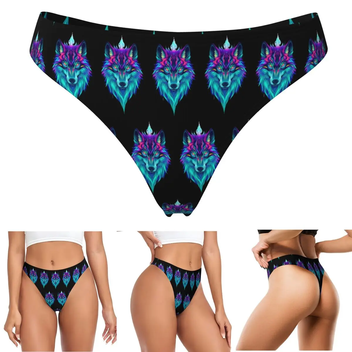 calcinhas-g-string-personalizadas-wild-wolf-respiraveis-confortaveis-e-elasticas-para-mulheres