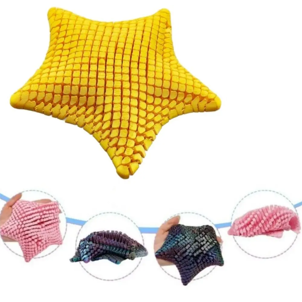 Articulated Design 3D Printed Starfish Flexible Material Starfish Shape Fidget Flexible Desk Decor Visual Toys