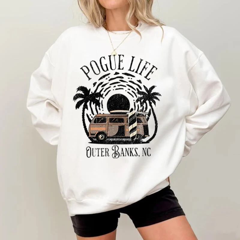 Outer Banks oversized trui, Pogue Life vintage sweatshirt, Summer Vibes, Beach Life, Pogues 4 Life, hiphop streetwear, unisex