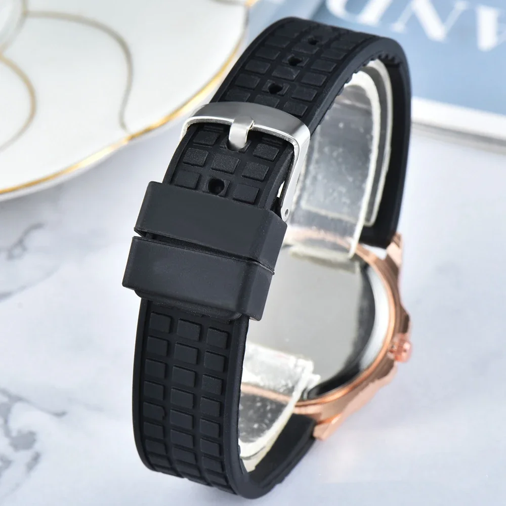 New Women's Simple Diamond Ring Lady Quartz Watch Light Luxury Silicone Strap Girl College Student Fashion Wristwatch