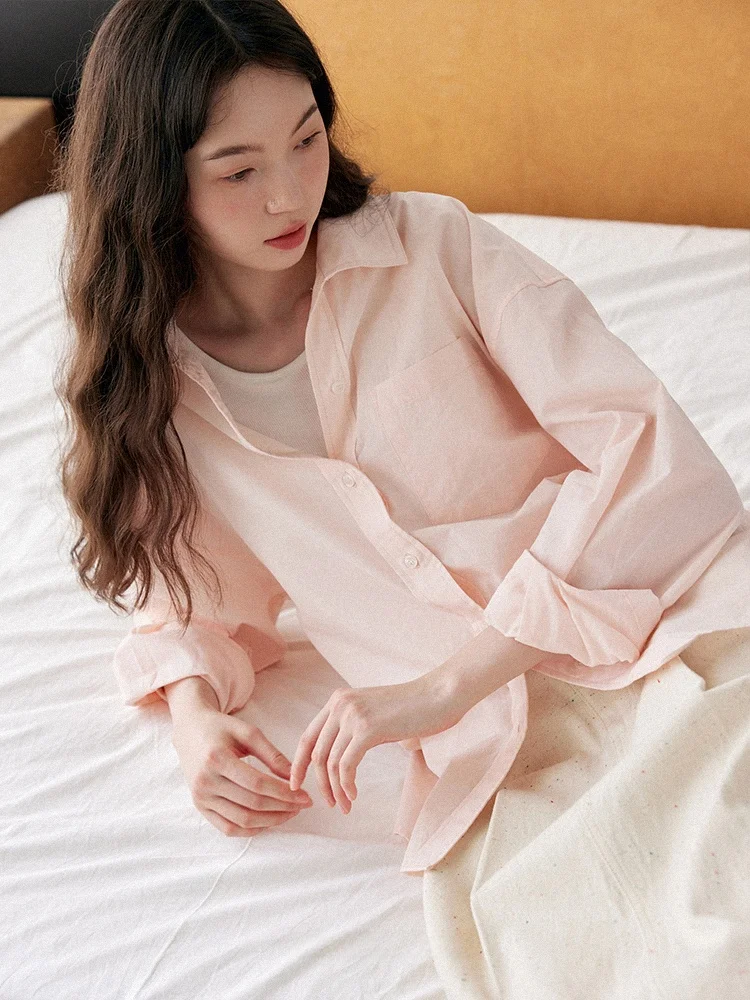 

Lightweight Soft 00% Cotton Collar Loose Fit Sun Protection irt Women's Comfortable Adjustable Ba Waist Two-Way Wear