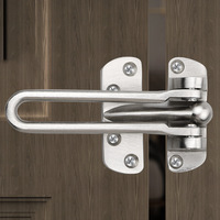 Zinc Alloy Anti-theft Door Chain Hotel Security Door Buckle Black Buckle Anti-pry Lock Wooden Door Anti-lock Bolt Hardware Lock
