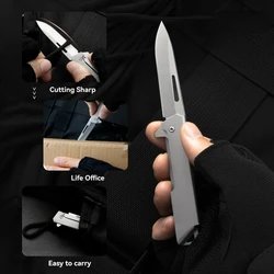 New stainless steel folding fruit knife for home peeling outdoor convenient folding knife express delivery unboxing