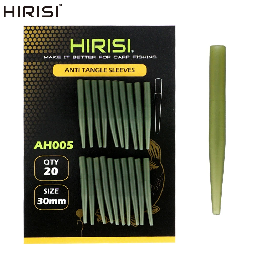 Hirisi 20pcs Carp Fishing Rubber Sleeves Anti Tangle Fishing Terminal Tackle AH005 Carp Fishing Accessories