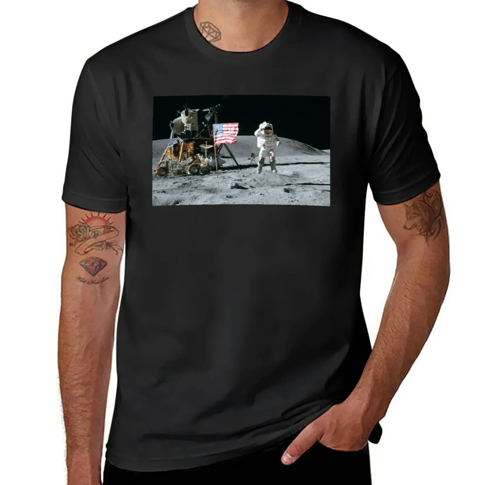 

New Apollo 16 Post Landing T-Shirt rapper graphic tees vintage clothes mens tall t shirts