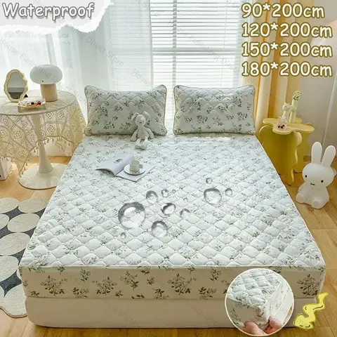 탄성 밴드가있는 침대 시트 순수 코튼 장착 커버 성인 어린이 침대 커버 홈 매트리스 보호대 couvre lit (베갯잇 없음)
