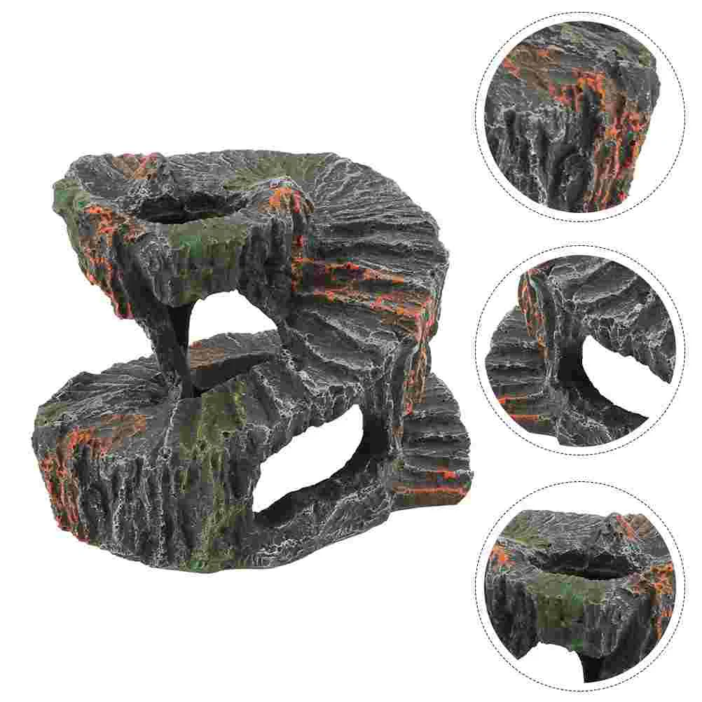 

Turtle Terrace Aquarium Adornment Animal Decorative Landscaping Tool Cave Model Reptile Basking Platform Living Body