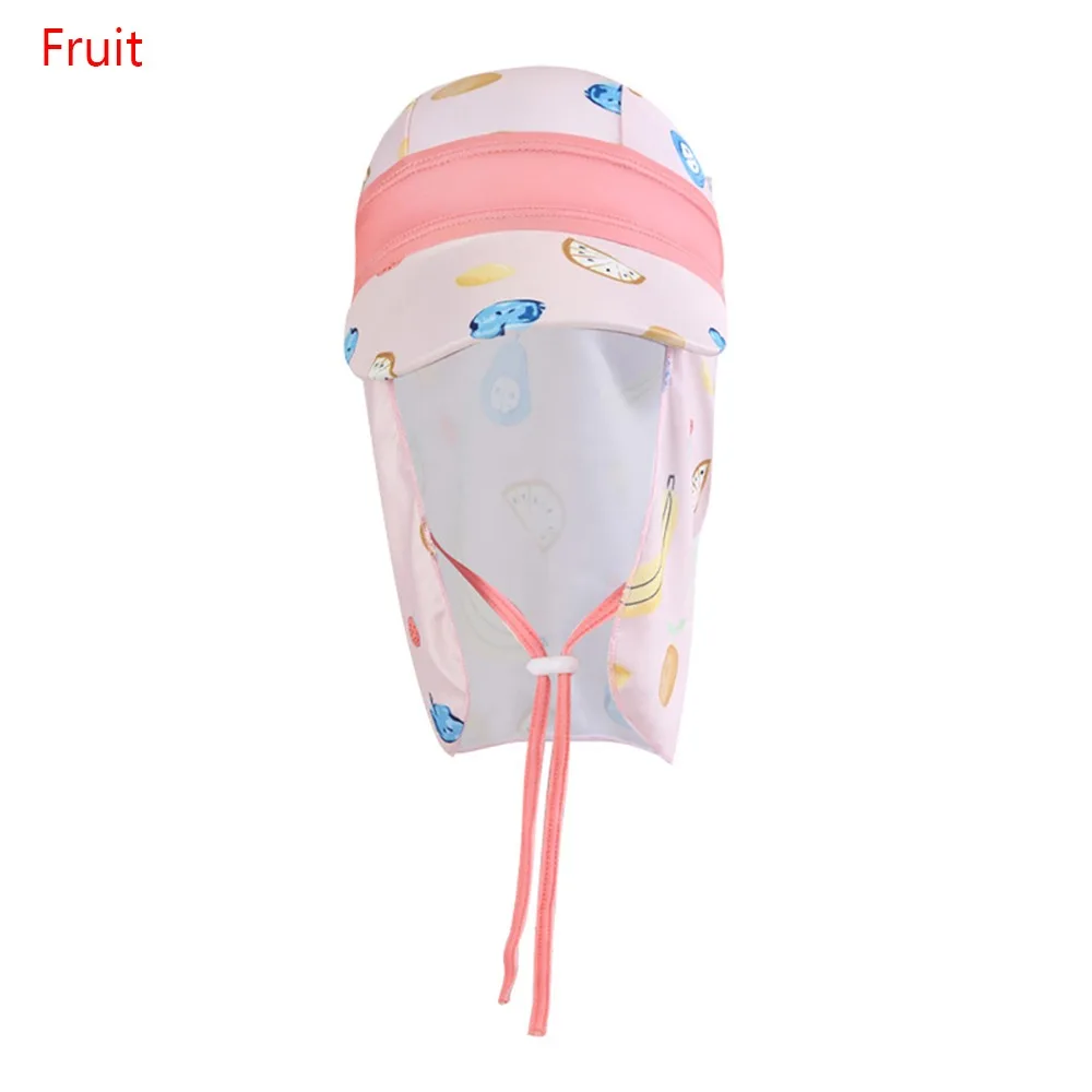 

Windproof Children's Swimming Cap Neck Protection Breathable UV Protection Hat Anti UV Adjustable Large Brim Sunshade Hat
