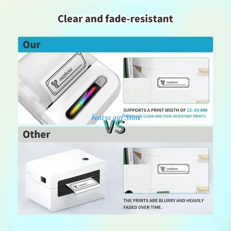 C7AB Bluetooth-compatible Thermally Label Printer Wireless Label Printer for Small Business Label Printer for Shipping Package