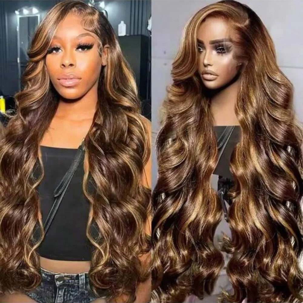

P4/27 Highlight Lace Front Wig Human Hair Body Wave Wigs Ombre Highlight 13x4 Lace Closure Wigs For Black Women Pre Plucked With