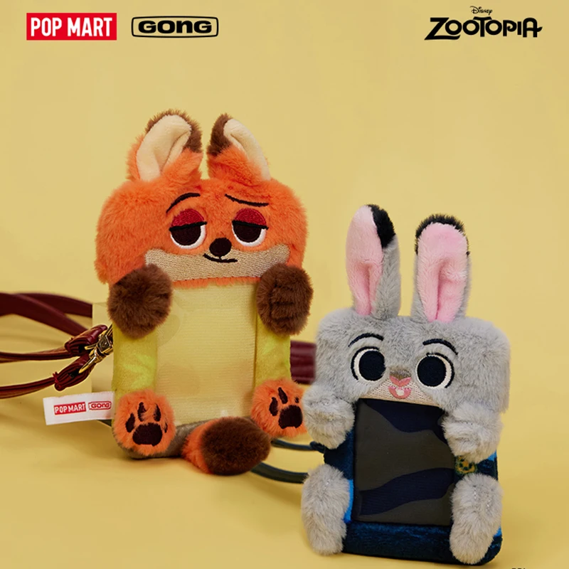 POP MART GONG Zootopia Series Plush Card Holder Anime Action Figure Guess Bag Ornament Figurines Home Decor Desktop Dolls Model