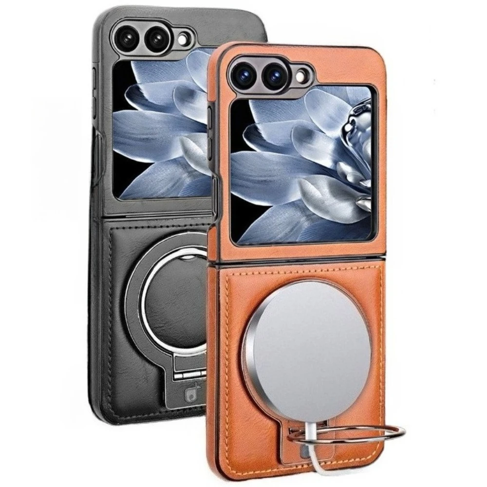 حافظة لهاتف سامسونج جالاكسي Z Flip 7 ZFlip 6 5 4 3 غطاء شحن لاسلكي مغناطيسي مطلي بالكهرباء #6