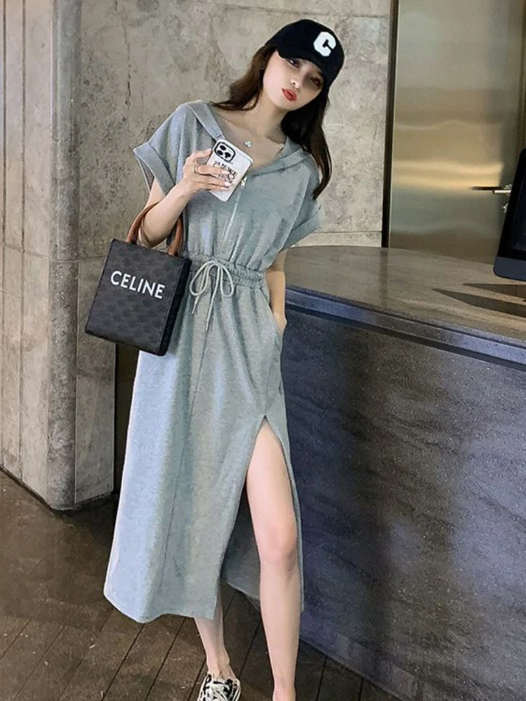 

Breastfeeding Summer Dress Outgoing Fashion Spicy Mom Style Postpartum Waist Shrinking Pure Cotton Breastfeeding Dresses