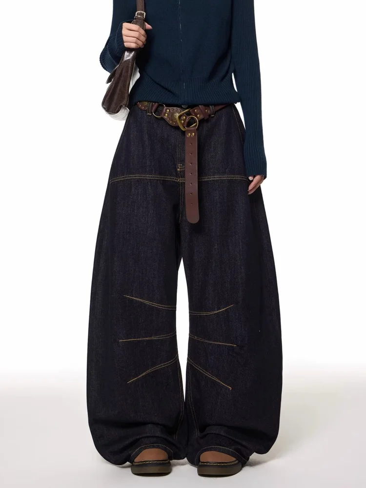 2025 Ropa Y2K Fashion Black Baggy Cleanfit Women's Jeans Pants For Woman Clothing Straight Korean Casual Cotton Long Trousers