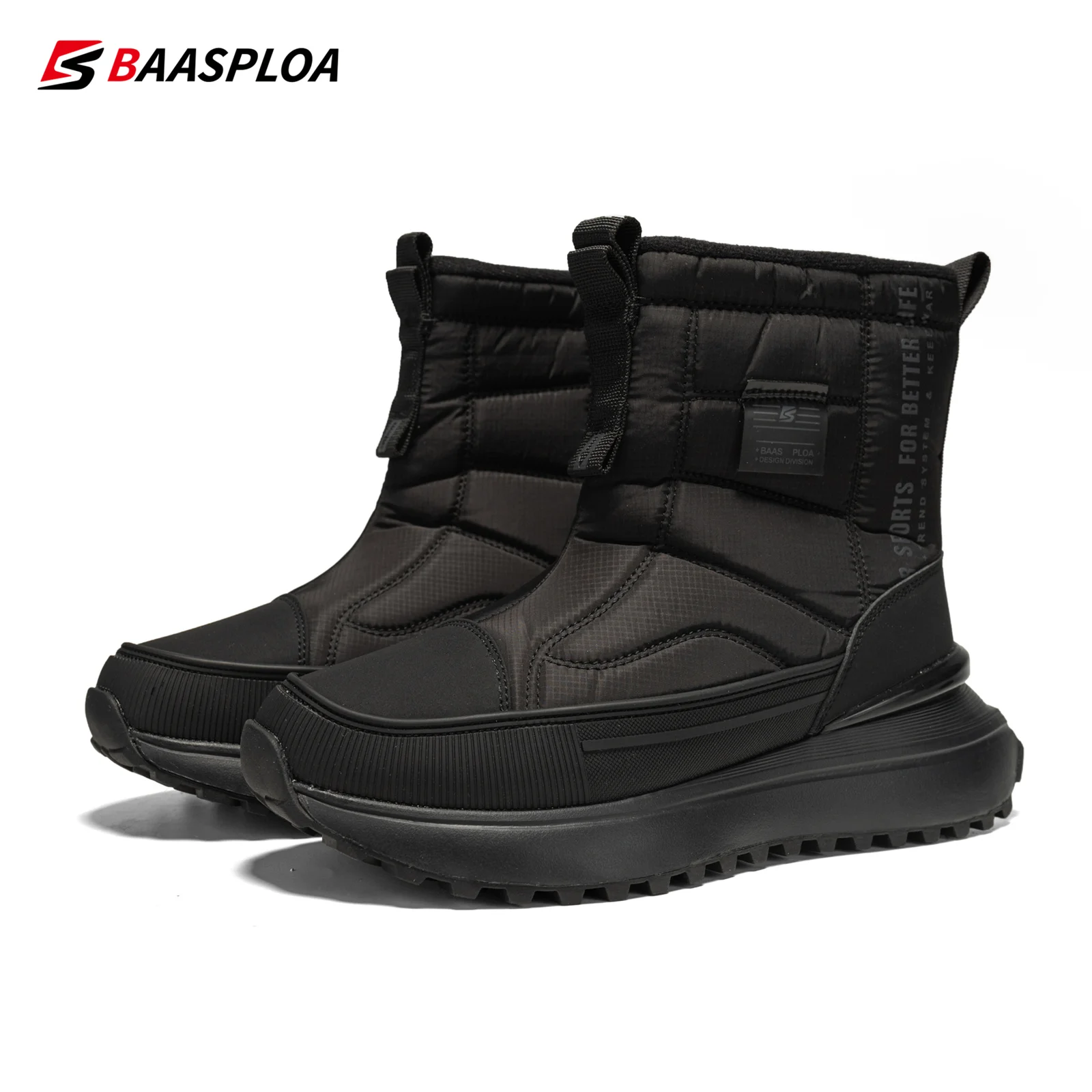 Baasploa-Bottes de neige imperméables et coordonnantes pour femme, chaussures de rinçage en plein air, chaussures de marche en peluche, bottes de degré d'usure coordonnantes, hiver