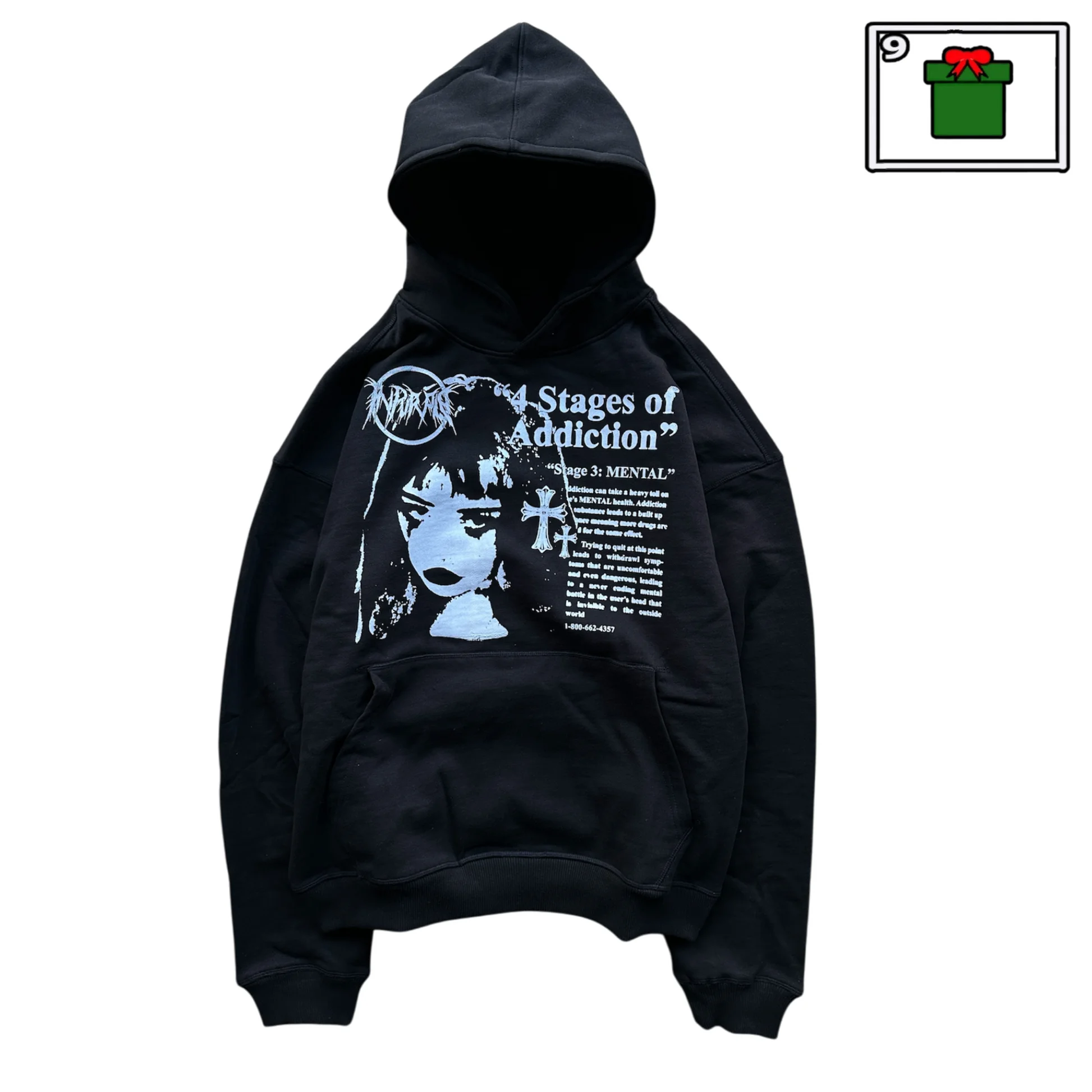 Y2k وحدة التحكم غير رسمية الحرب طباعة هوديس المرأة الجرونج البلوز القمم الشارع الشهير المتضخم هوديي القوطي Harajuku النساء الملابس #5