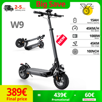 W9 1000W Electric Scooter 10 inchTire Rear Drive APP Support 54.6V14Ah 45km/h Max Speed 45KM Range Smooth Ride with Dual Brakes