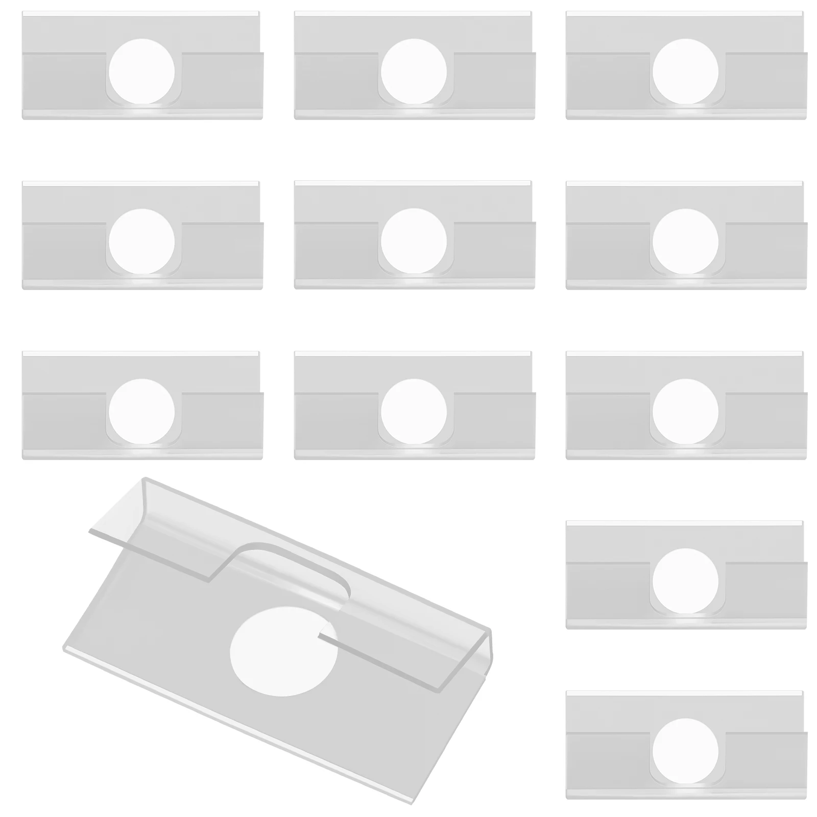 

200pcs Jewelry Display Rack PVC Ear Hooks Clear Plastic Adhesive Earring Hanging Hooks for Shop Mall Store Use