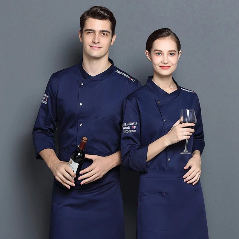 Long Sleeve Western Restaurant Chef Jacket Hotel Kitchen Shirt Catering Men Cooking Uniform Bakery Cafe Women Waiter Work Wear