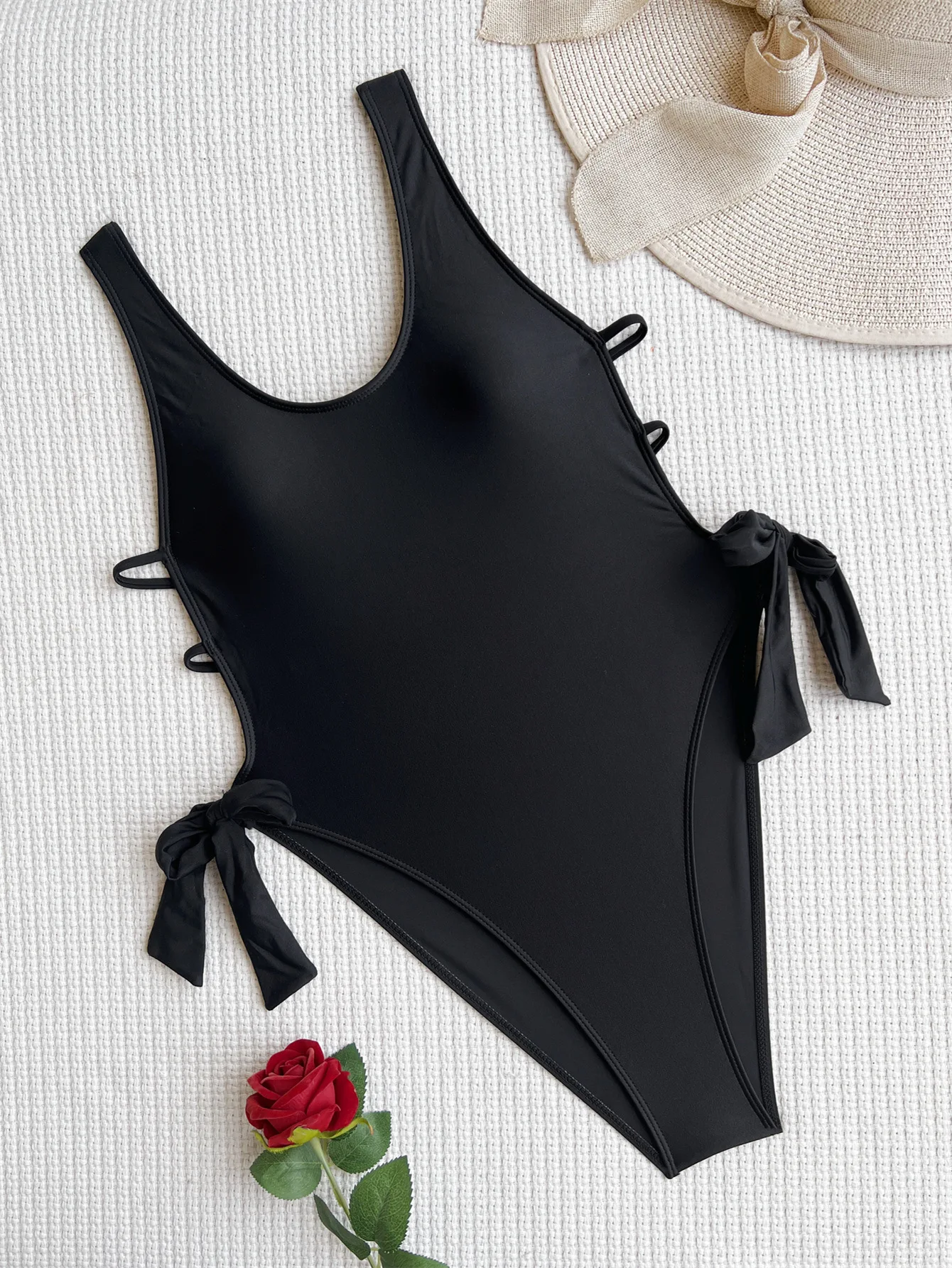 Vrouwen Badmode 2024 Vrouwen Bikini Effen Kleur Badpak Backless Sexy Een Stuk Band Hot Spring Badmode S-L