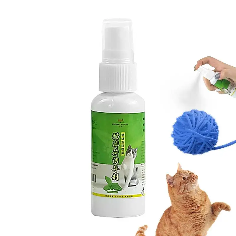 Cat Catnip Spray Soothe Mood Scratch Training Repellent Discourage Clawing Powerful Attraction Catmint Extract Pet Mint Inducer