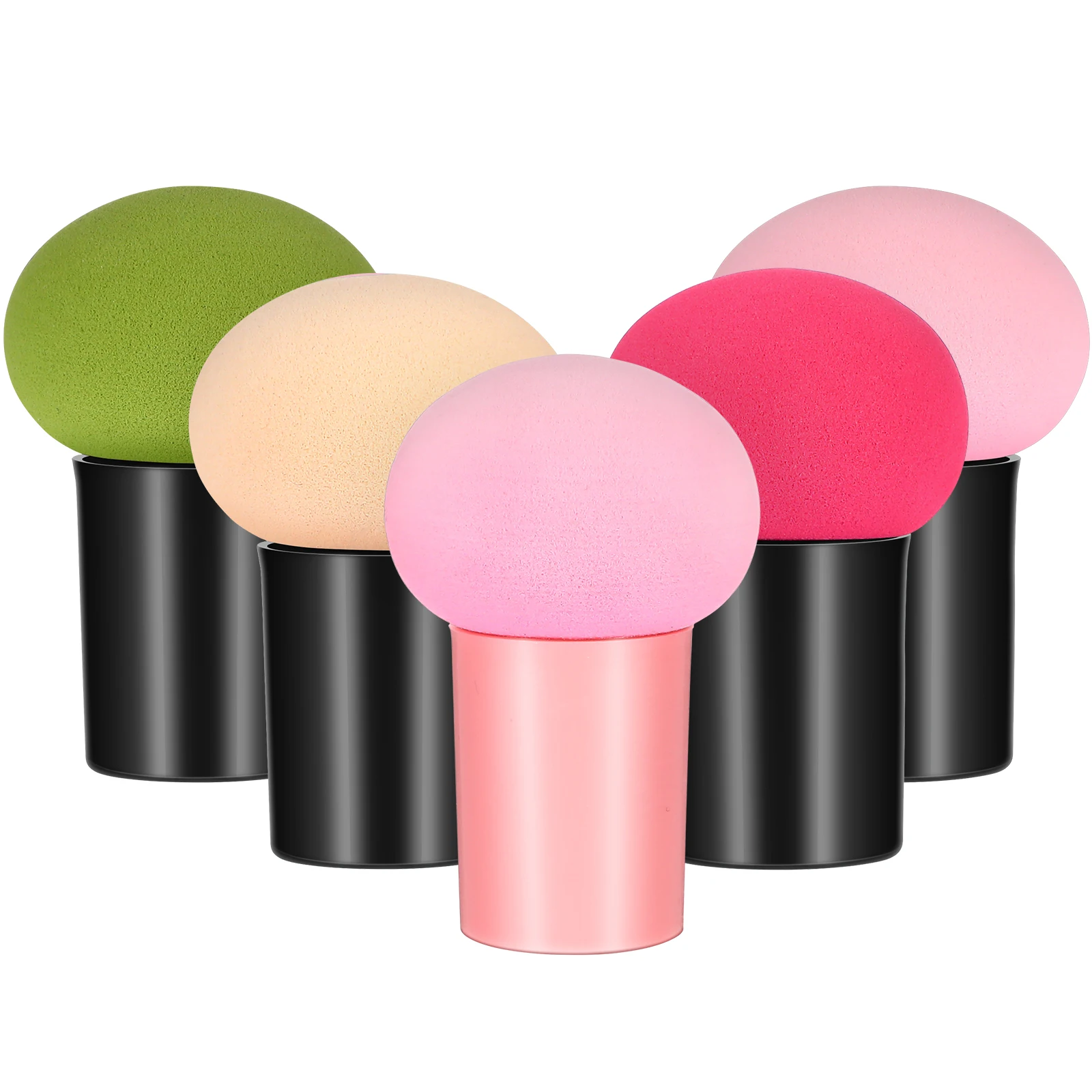 

5 Pcs Dry and Wet Powder Puff Sponges Makeup Pads Blending Setting Applicator Brush