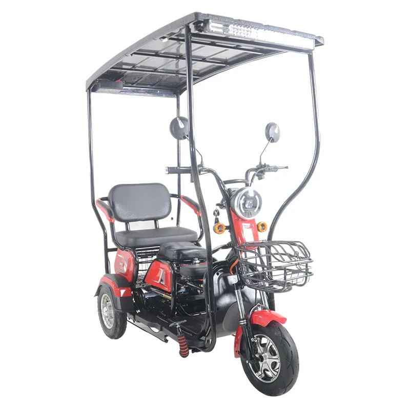 High Quality 3 Wheel Electric Tricycle LCD Display Solar Powered Electric Tricycle Solar Motorcycle