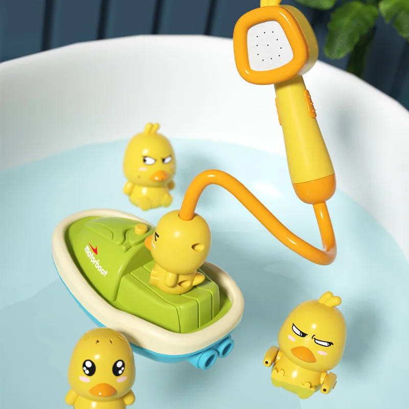 Baby Shower Bathroom Water Playing Little Yellow Duck Flower Shower Divine Device Water Spray Water Playing Toy