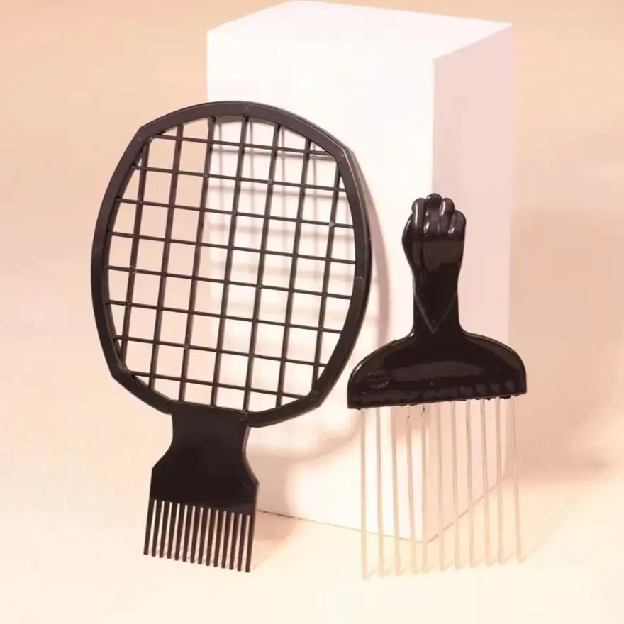 African Curling Comb Set with Steel Needle Comb and African Curling Comb, Salon Styling Tool Special for Real Hair Wigs image 6