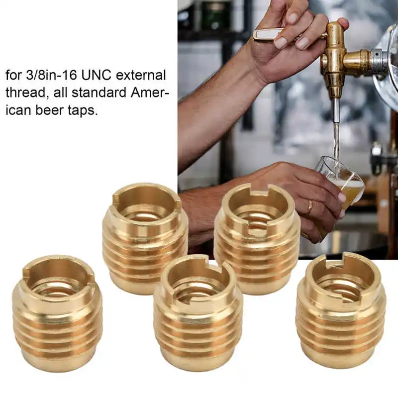 5 Pcs Beer Tap Handle Beer Tap Faucet Manual Install Nuts for 3/8in‑16 UNC External Thread Keg Tap