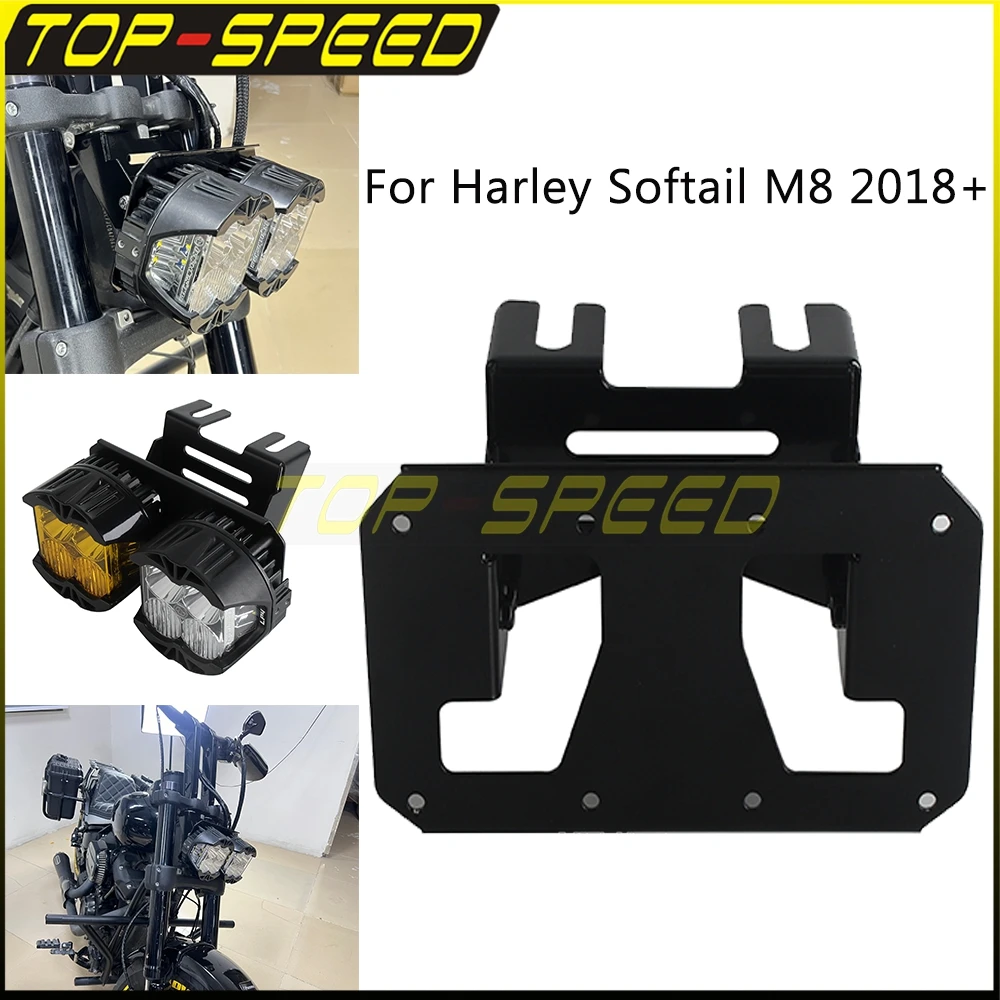 Motorcycle Steel fro Baja Designs LP4 Head Light Holder Bracket Combo Kit For Harley Softail Fat Bob 114 FXFBS 18-24 FXFB 18-19