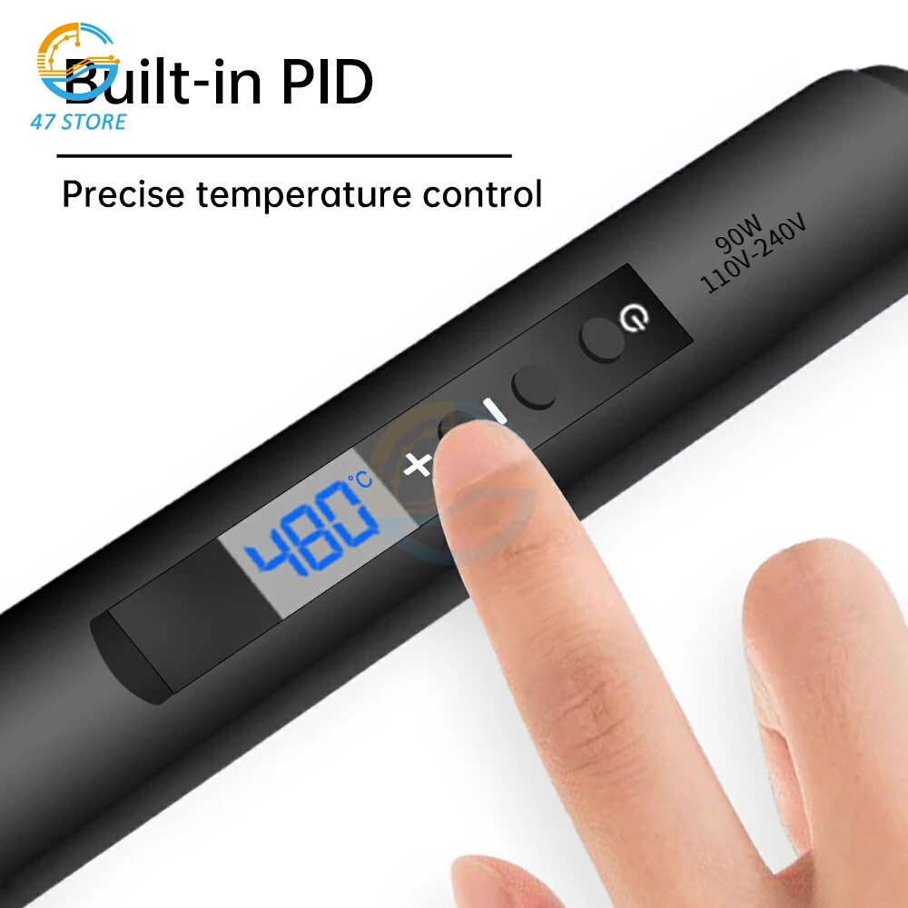 90W LED Digital Electric Soldering Iron Set AC 220V Adjustable Temperature Internal Heating Soldering Tips Repair Welding Tool