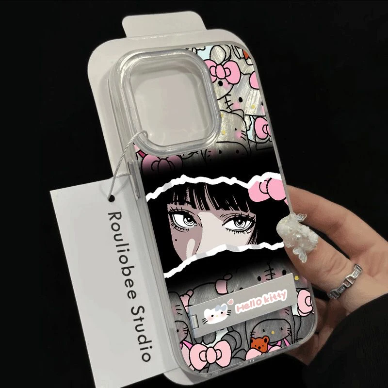 Anime Tomie Kawakamis Hello Kittys Phone Case for Samsung Galaxy S24 S23 Ultra Plus 5G S21 FE Feather Texture Hard Cover