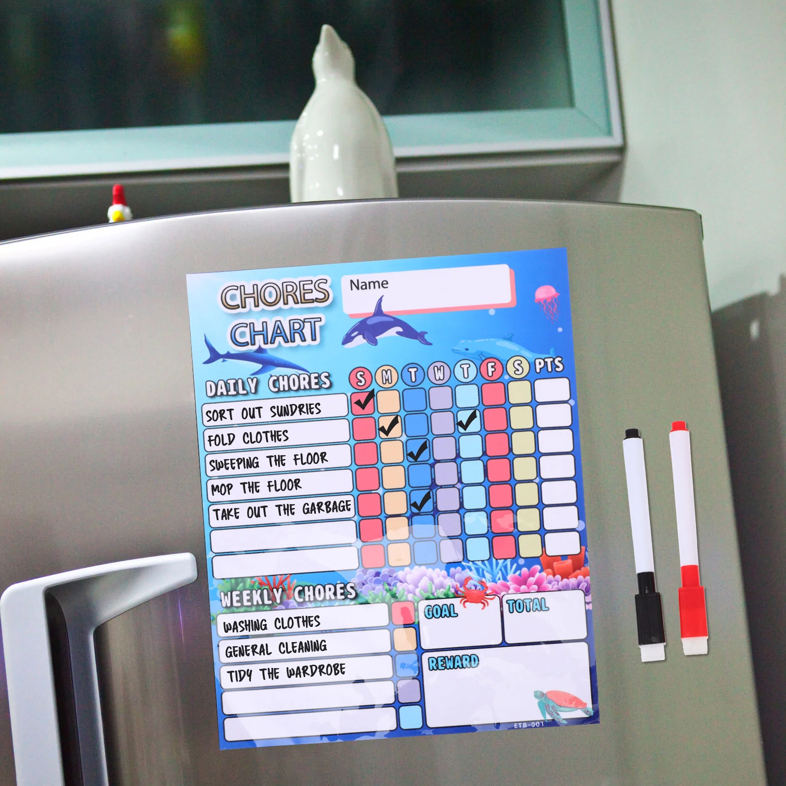 Household Chores Fridge Magnet Reward Chart Convenient Kids Calendar Behavior Children Supply Accessory Cartoon