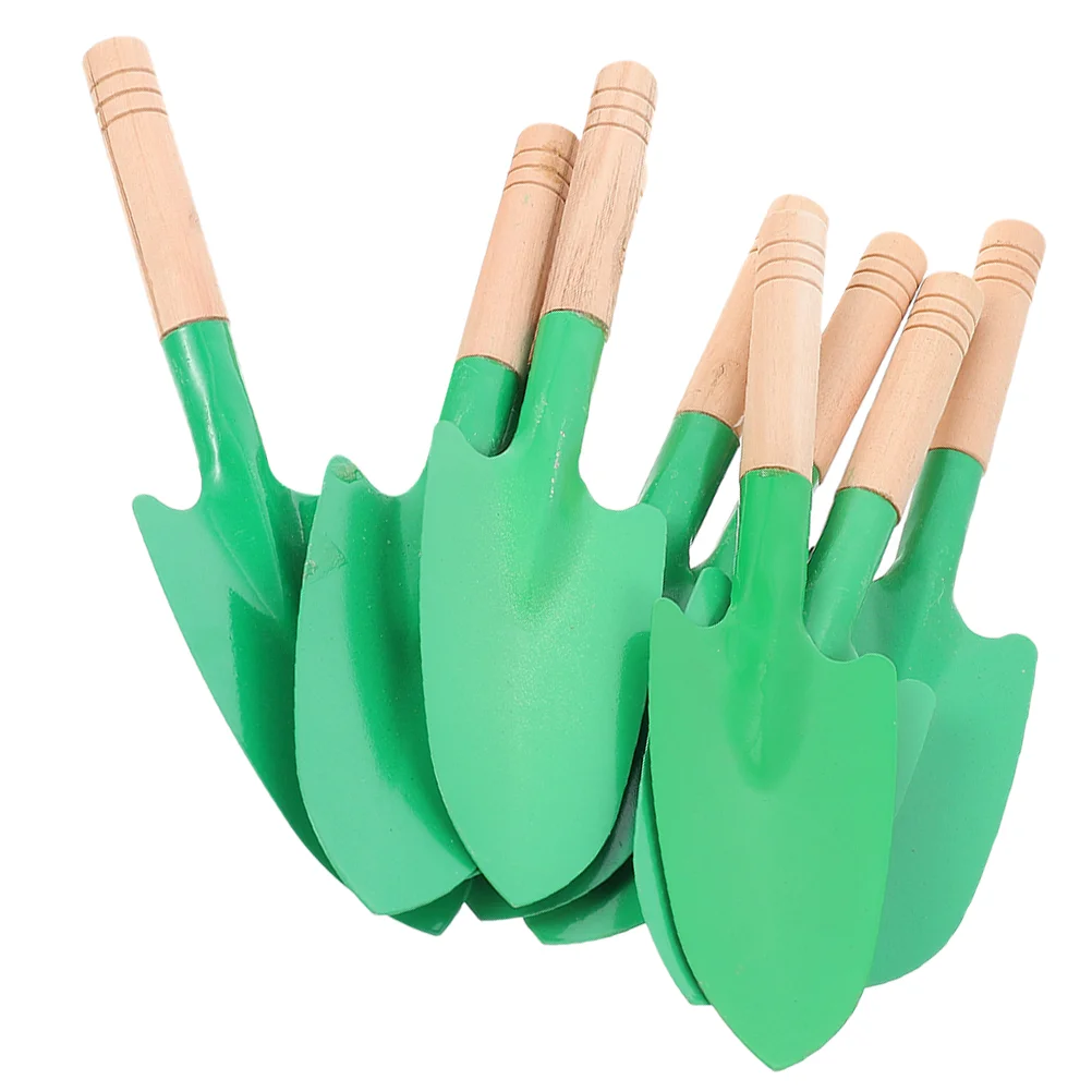 8 Pcs Wooden Handle Planting Spade Trowel Tool Digging Garden Shovels for