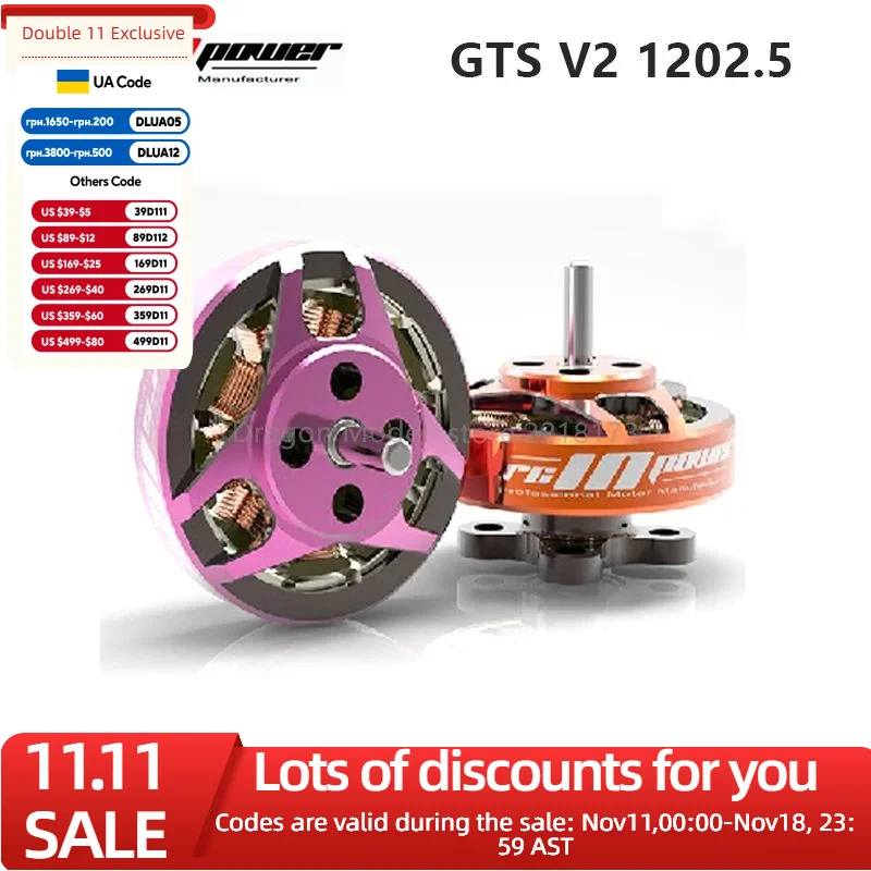 RCINPower GTS V2 1202.5 11500KV 1~4S Brushless Motor for RC Drone FPV Racing Models Spare Part DIY Accessories