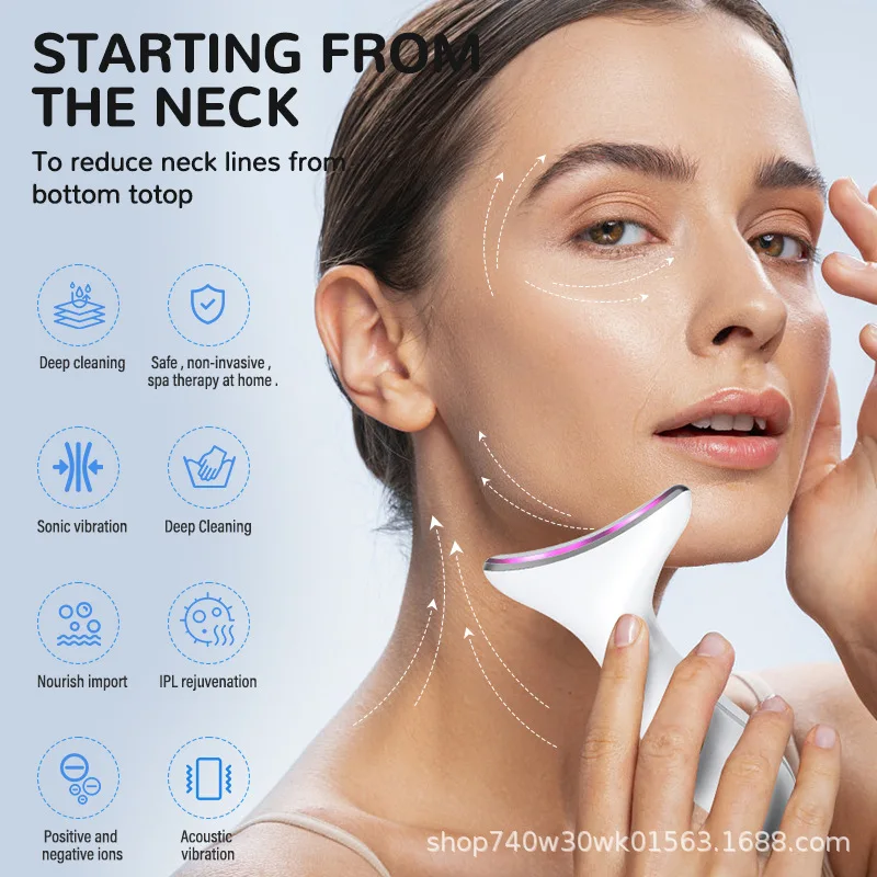 Beauty Face Neck Lifting Treatment Skin Care Facial Massager Led Light Therapy EMS Electric Face Massager Facial Lifting Tool