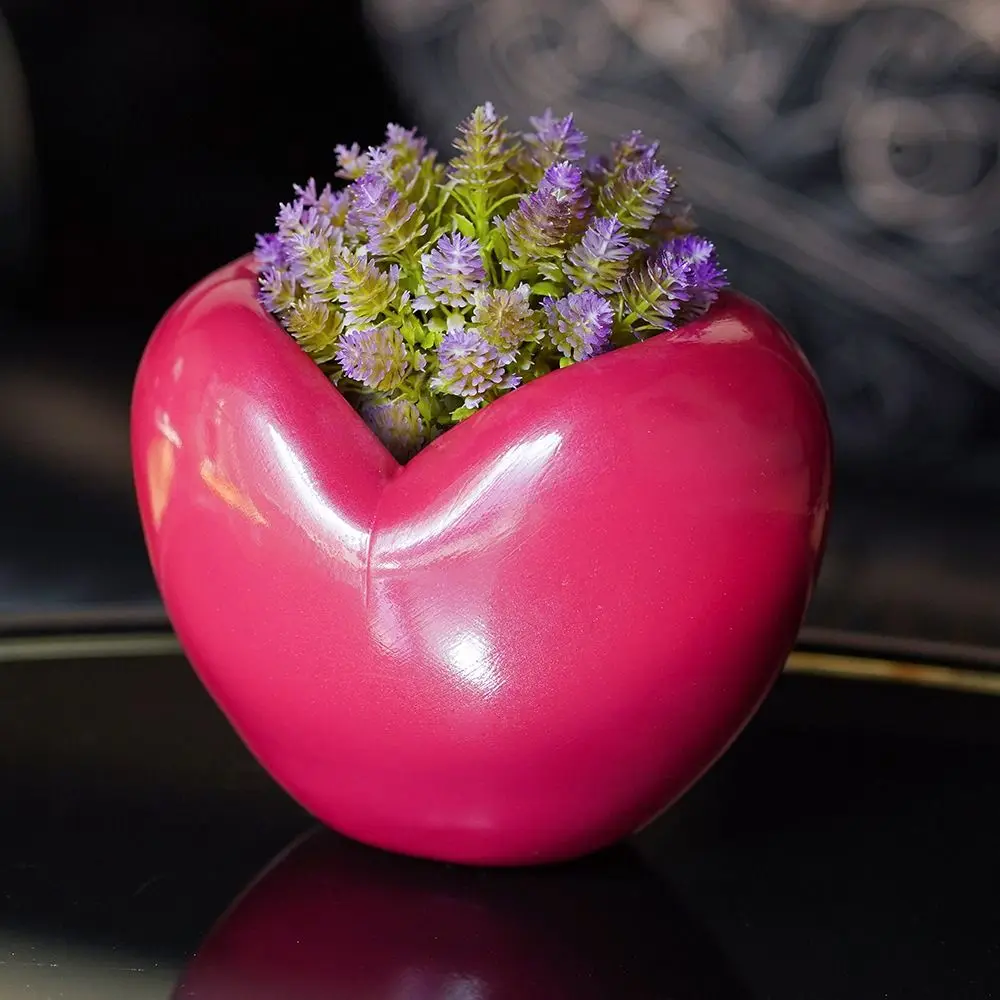 

Креативный держатель для ручек в форме сердца, 3D розово-красный настольный ящик для хранения, большая емкость, декоративный держатель для кистей для макияжа, настольные поделки