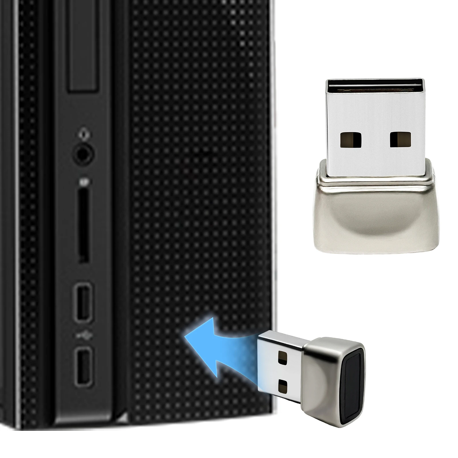 

USB Fingerprint Key Reader Mini Biometric Fingerprint Login Lock Reader for Windows 10/11 Hello Fingerprint Reader Module For PC