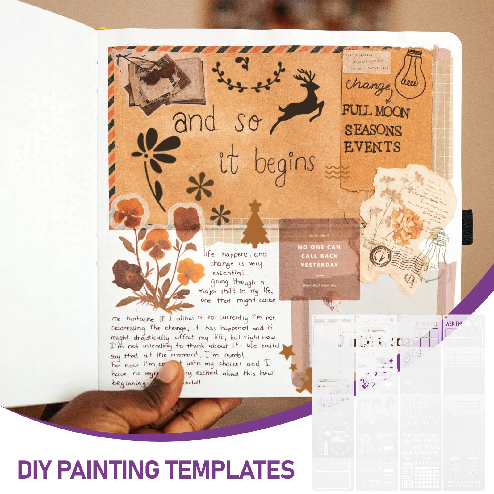 

20Pcs Journal Stencils Practical Durable DIY Templates Planner Stencils for Drawing Craft Projects Planner Stencil