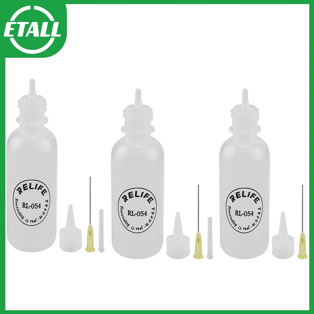 Relife RL-054 garrafa de plástico vazia empurrar dispensador de garrafa de álcool líquido ponta da agulha solda limpeza fluxo líquido garrafa de álcool