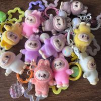 Cartoon Labbubu Keychain Series Backpack Keyring Small Pendants, Trendy Birthday Gifts, Cute Dolls, Couple Schoolbags Pendants