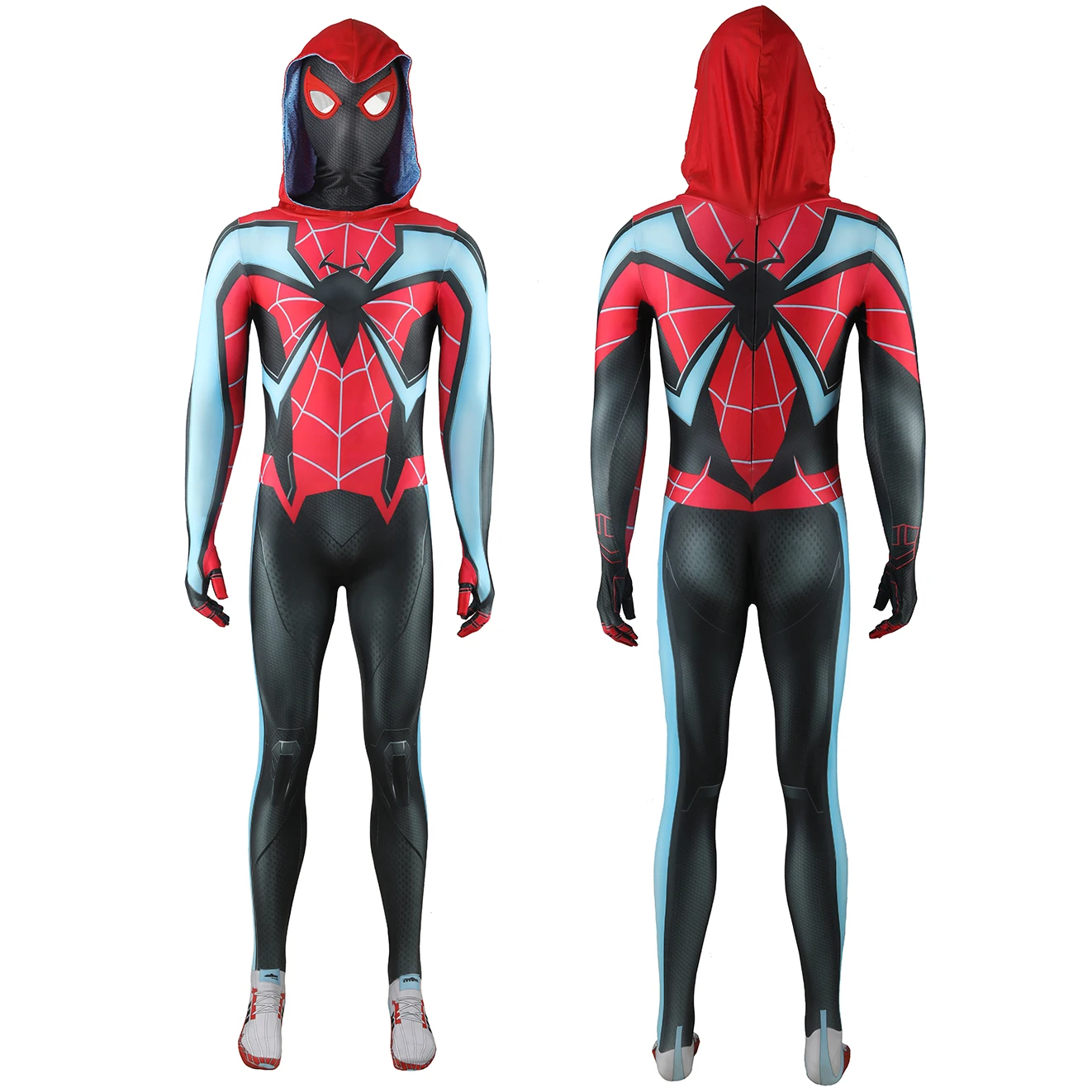 PS5 Spider 2 Cosplay Spiderman Miles Morales Costume Superhero Spider Printed Bodysuit Spandex Zentai Outfit Halloween Costume