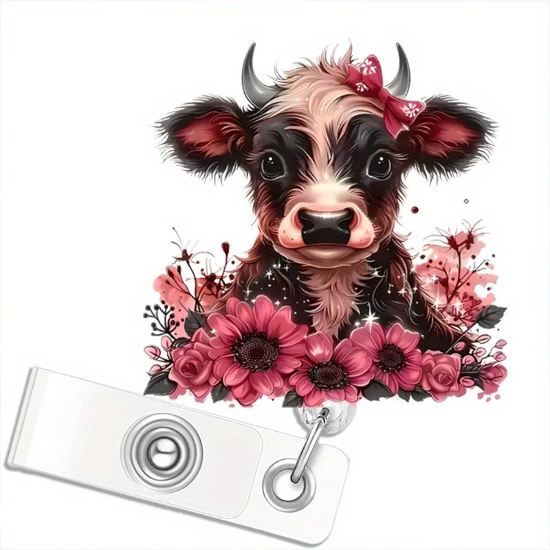 

Заколка для значка с мигающим цветком и горной коровой. Веселый рождественский аксессуар для врачей и профессионалов.