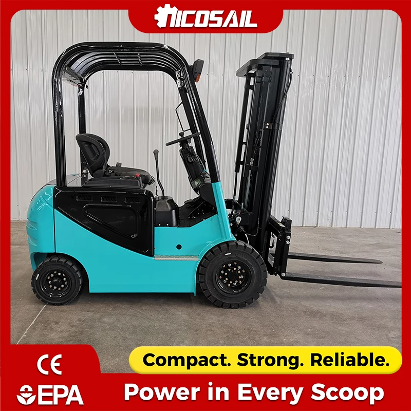 

1.5T Electric Counterbalance Forklift 3m Lift 2200kg Weight for Material Handling off-road forklift articulated farm China