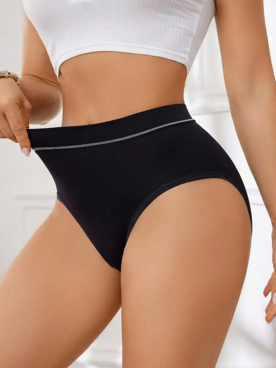 

Women High Rise Solid Triangle Brief Panties