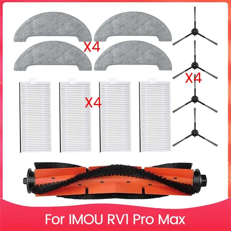 AEE6-Vacuum Cleaner Replacement Kit For IMOU RV1 Pro Max Side Brush Filter Mop Cloth Roller Brush