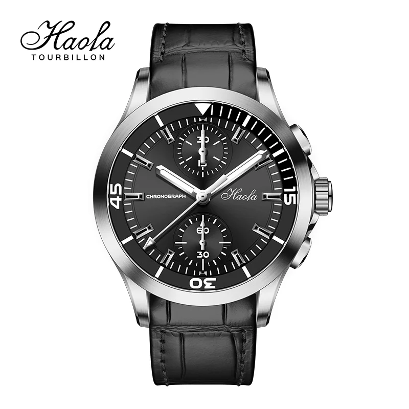 

Haofa stainless steel automatic chronograph mechanical man watches luxury high quality waterproof sapphire watches for man 1600