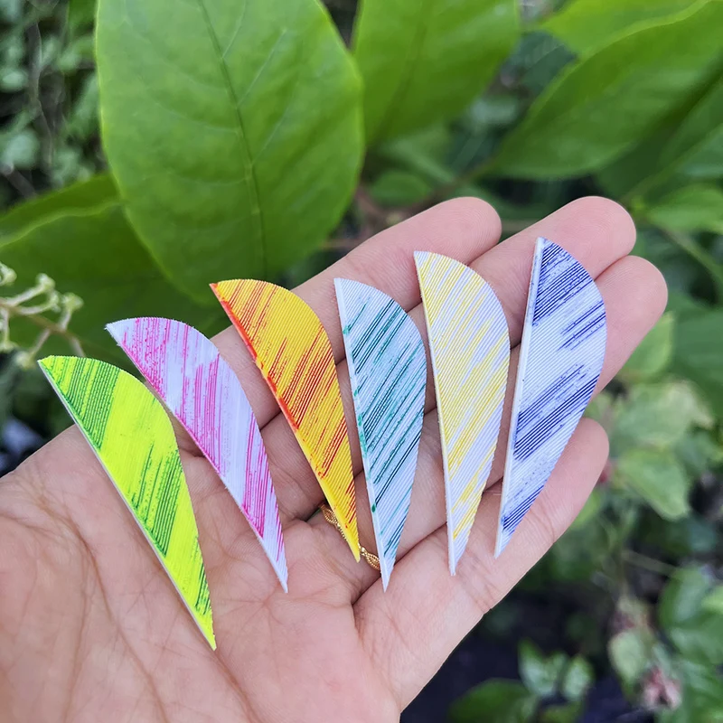 50 Pcs 2 Zoll Wasser Tropfen Form Federn Pfeile Farbe Tinte Malerei Befiederung Türkei Feder Jagd Bogenschießen Zubehör