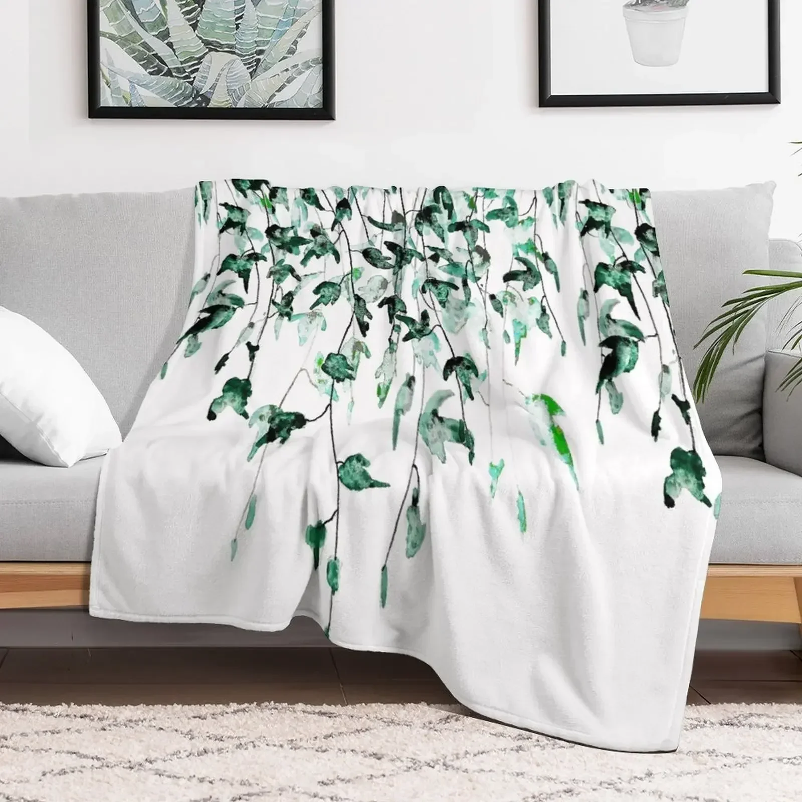 

Ivy on the wall watercolor Throw Blanket Sofas Personalized Gift Blankets Luxury Brand Stuffeds Moving Blankets